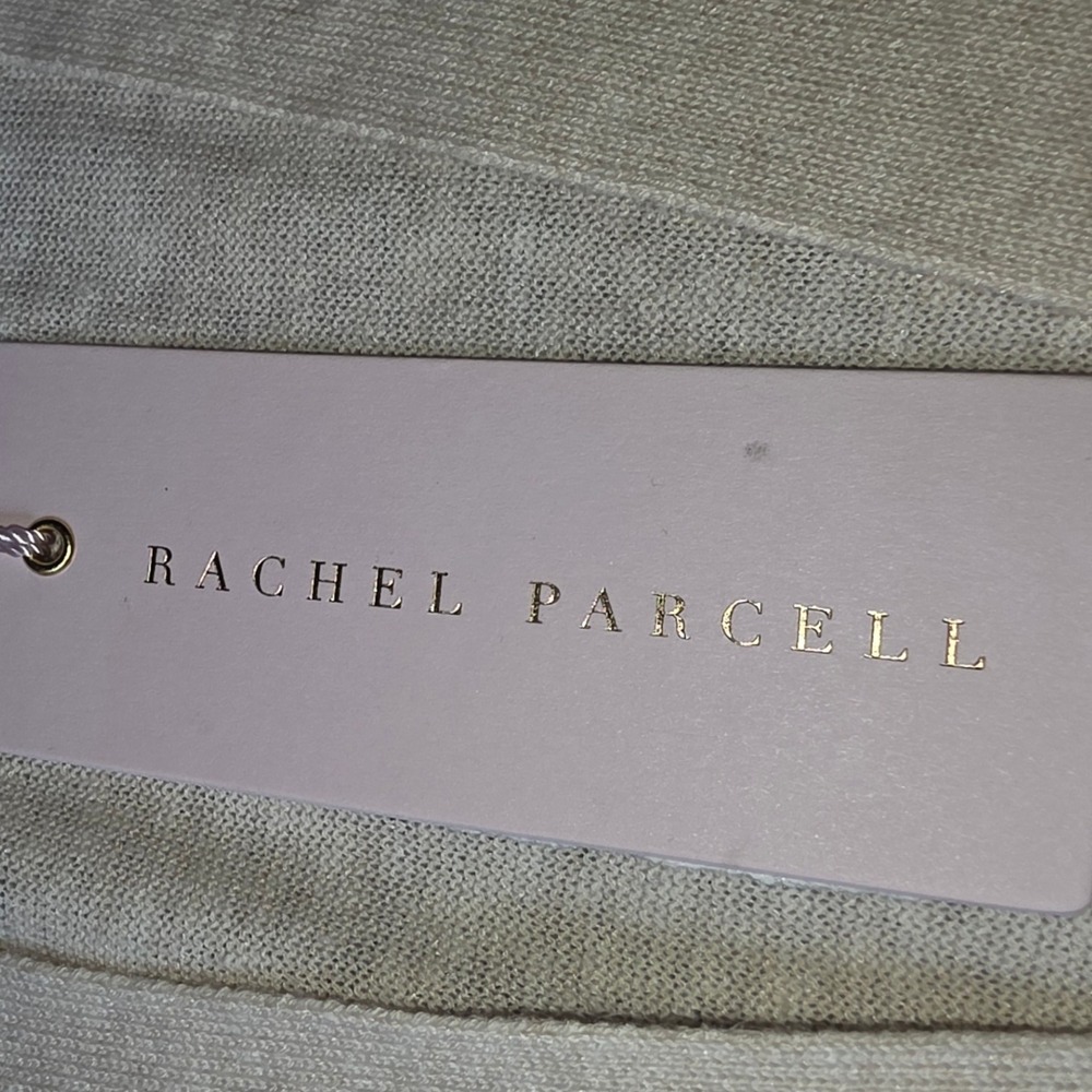 Rachel Parcell Beige Oatmeal Knit Cardigan Sweater Ruffled Sleeve Pockets L - Picture 5 of 10